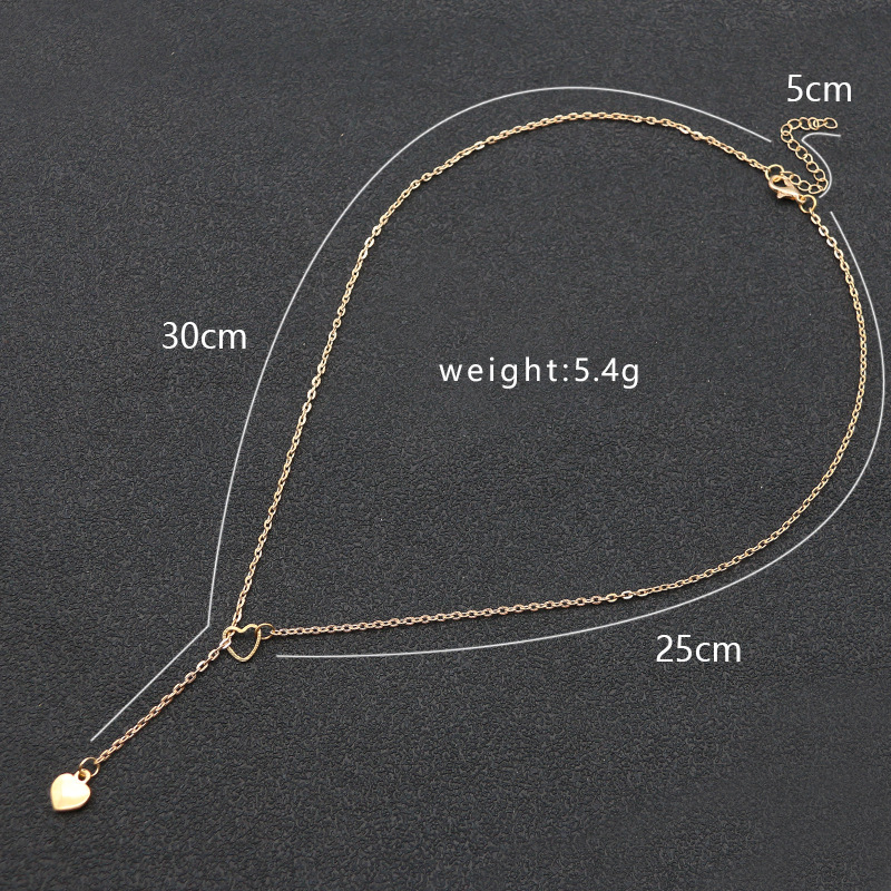 Fashion copper heart Pendant  Necklace / Adjustable Chain Necklace  Double Heart Necklace For Women Wedding Jewelry