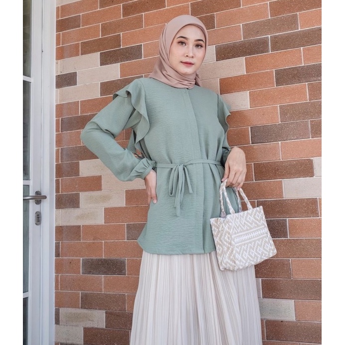 Moza Blouse Moss Green size L by Kamila