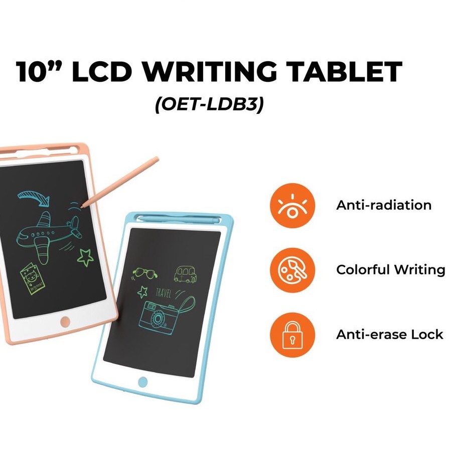 OLIKE OET-LDB3 LCD Drawing Board 8.5 inch Tablet Papan Tulis Mainan Anak