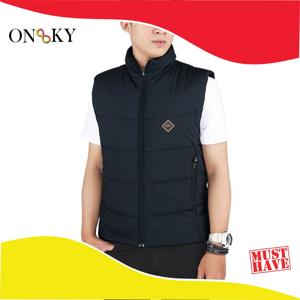 Rompi Hitam Parasut Pria - Rompi Motor Pria - Rompi Kasual Pria