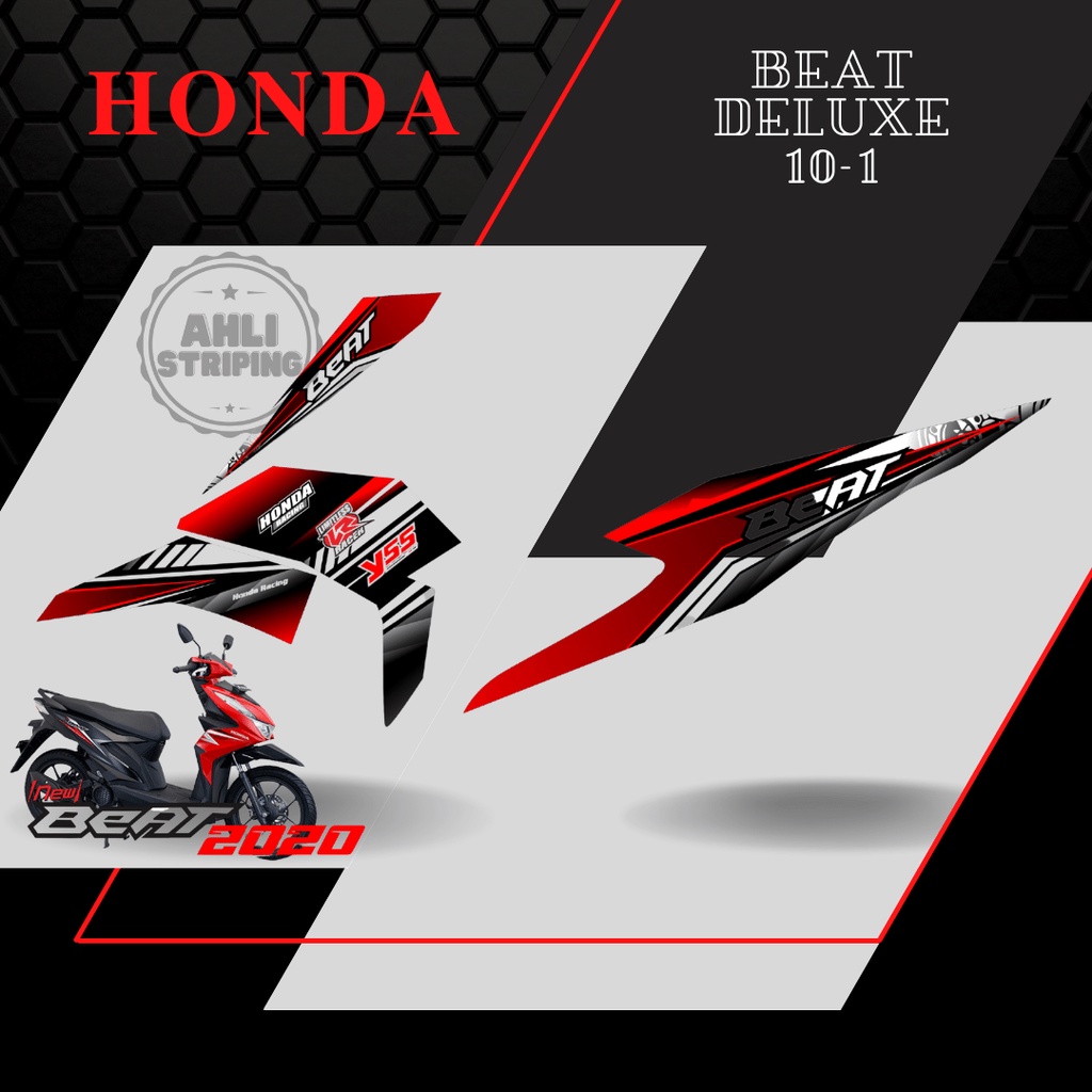 Sticker Striping List Variasi HOLOGRAM Beat Deluxe 2020 SF AH 10