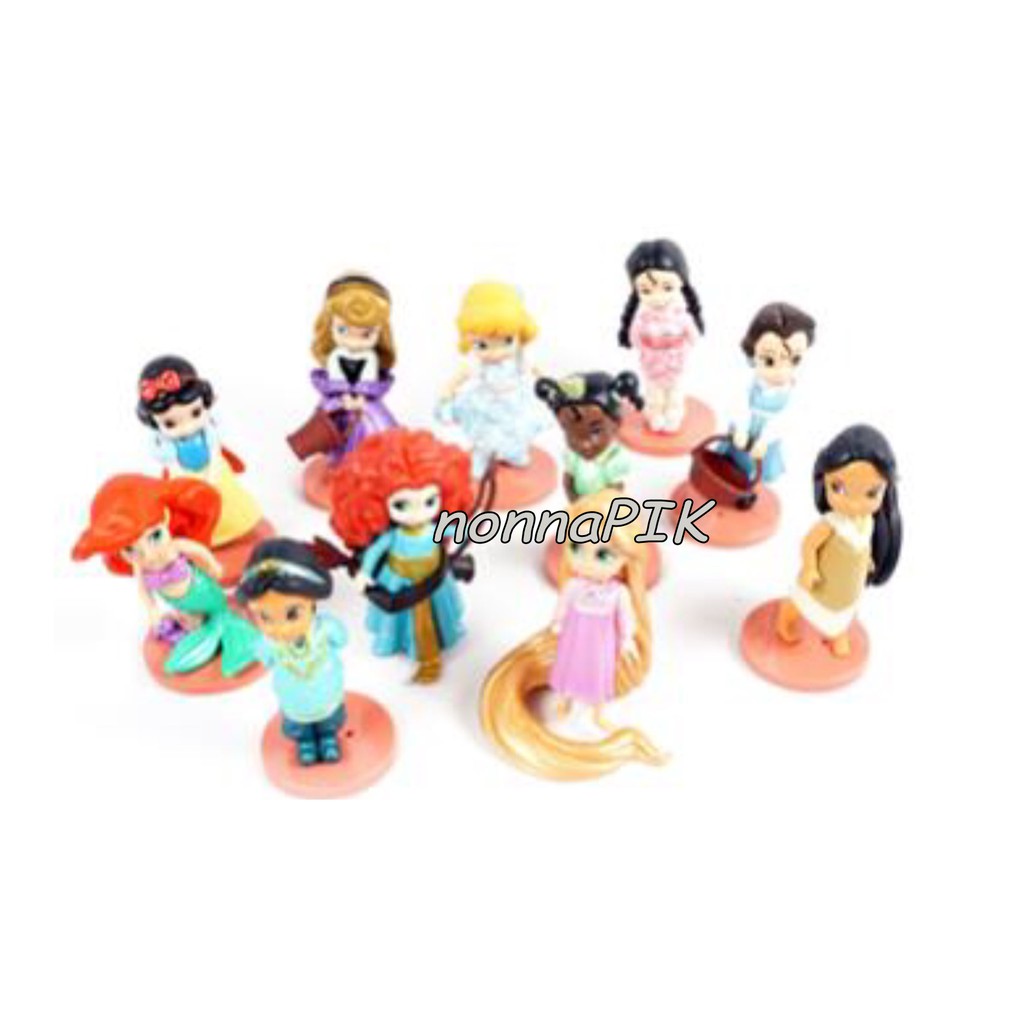 Princess Chibi Action Figure Set 11 pcs Pajangan Miniatur Topper