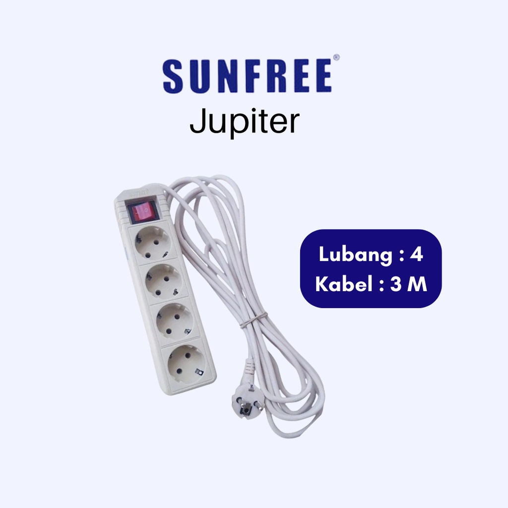 Sunfree Jupiter Stop kontak 2, 3, 4, &amp; 5 Lubang