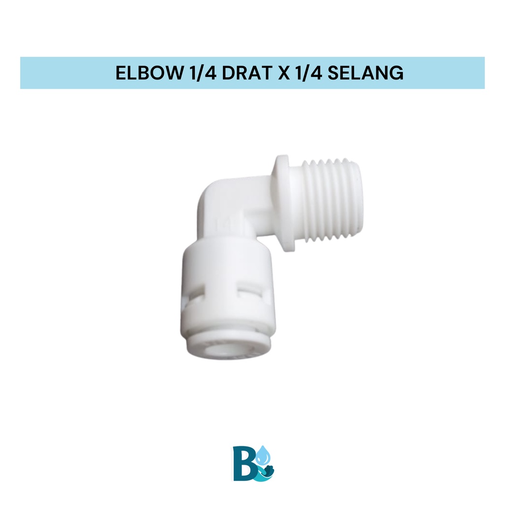 Fitting RO Drat 1/4" X Selang 1/4" Elbow Filter Air RO Filter Air RO