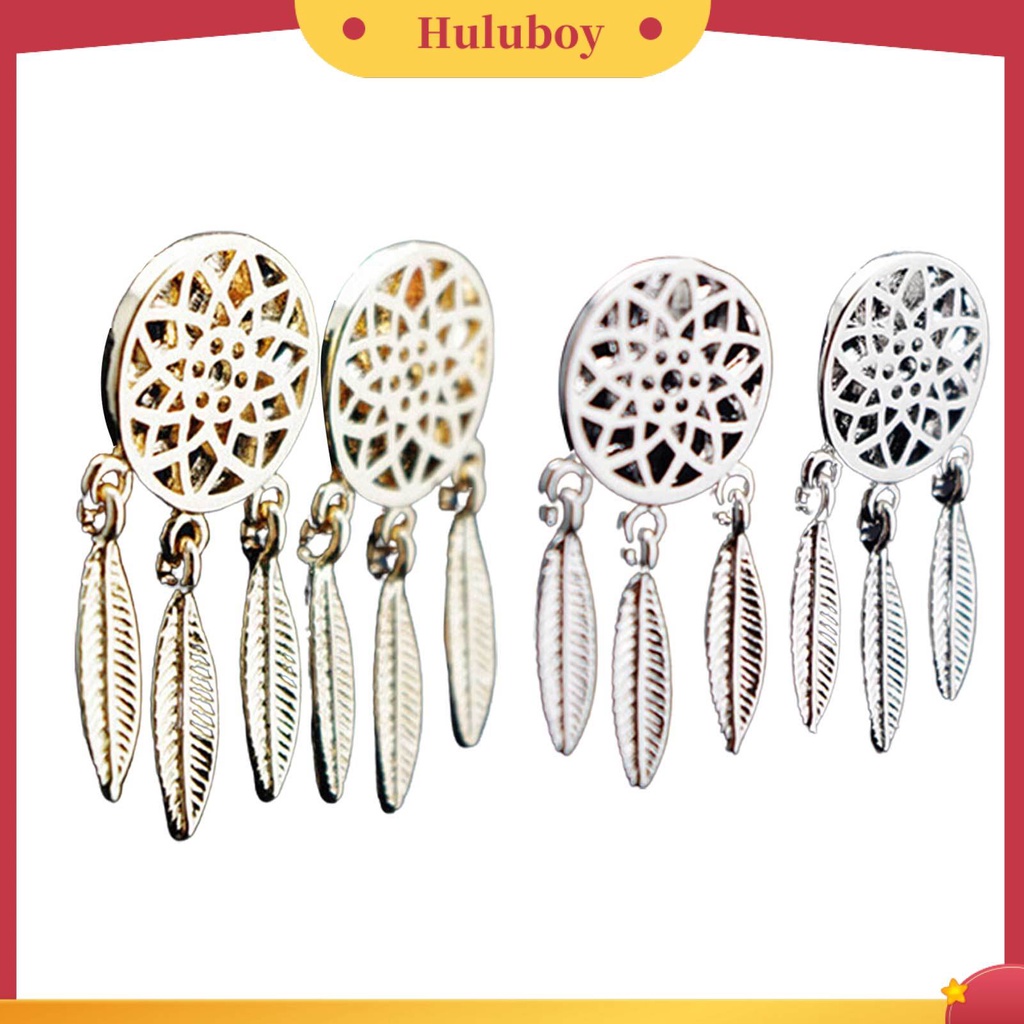 Hu Hu Hu Hu Hu Alat Bantu Pasang Kacamata♡ Anting Tusuk Gantung Desain Dream Catcher Hollow Gaya Bohemian Untuk Wanita