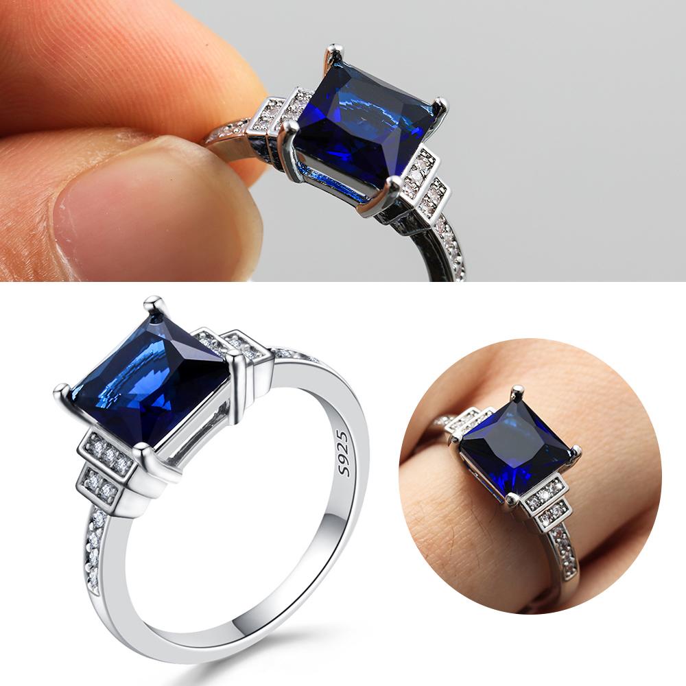 Cincin LILY Zircon Lapis Sederhana Patinum Fashion Ukuran 6-10 Perhiasan