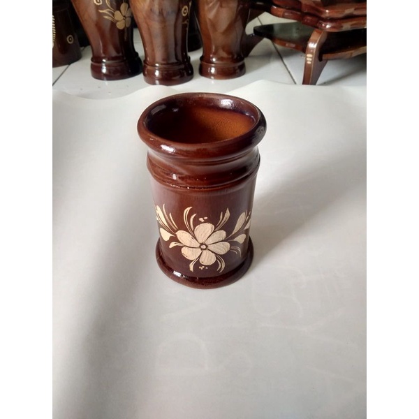 

Tempat pensil kayu jati ukir murah unik lucu