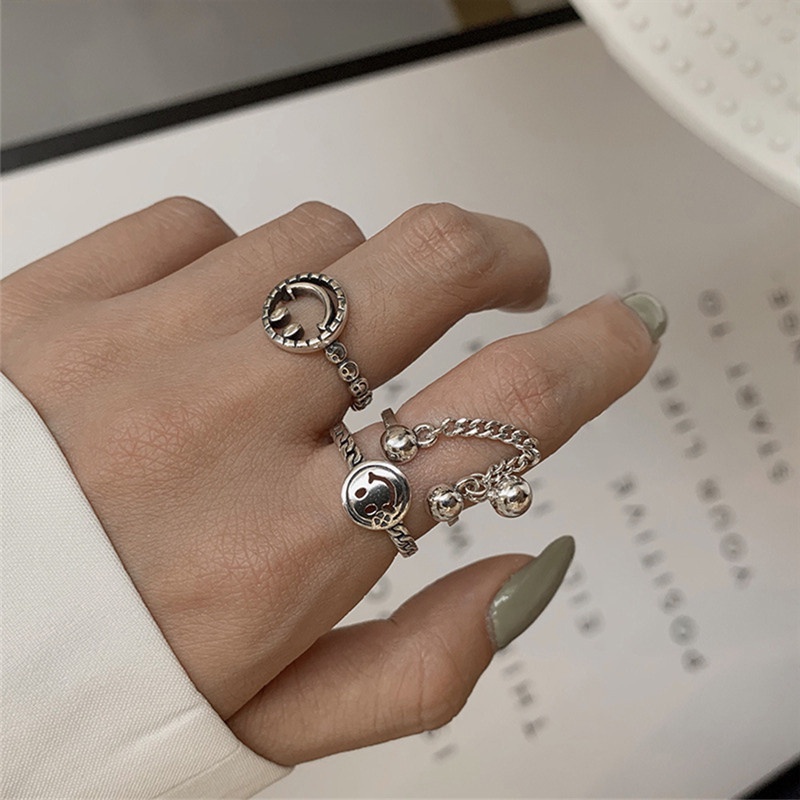 [ACKER] Cincin Smiley Gaya Korea Untuk Wanita / Pria