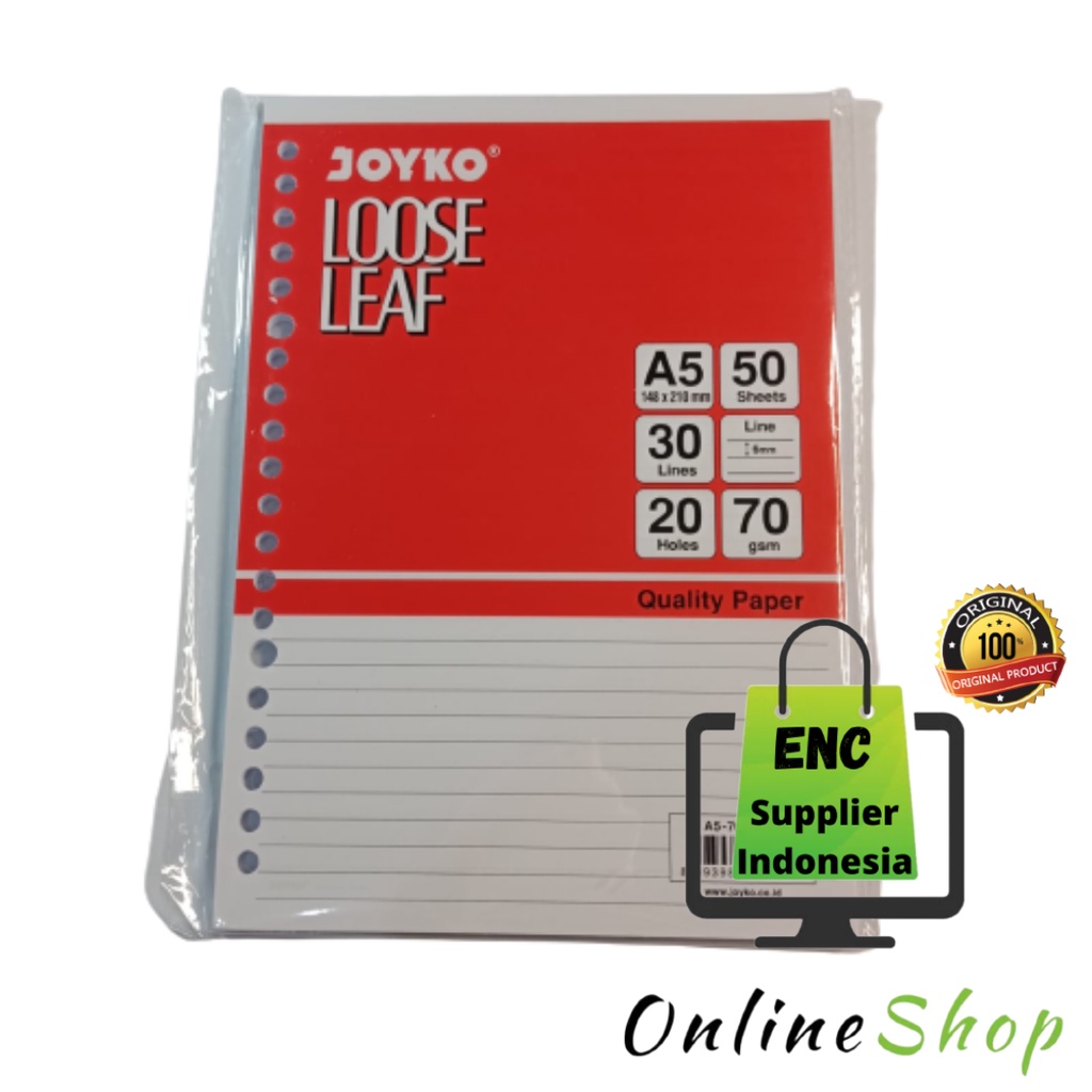 

JOYKO 50 lembar loose leaf A5 50s sheet uk a5 148 x 210mm per pak