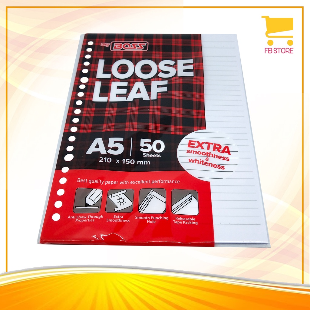 

Kertas File / Loose Leaf Big Boss A5 50 Sheets Garis