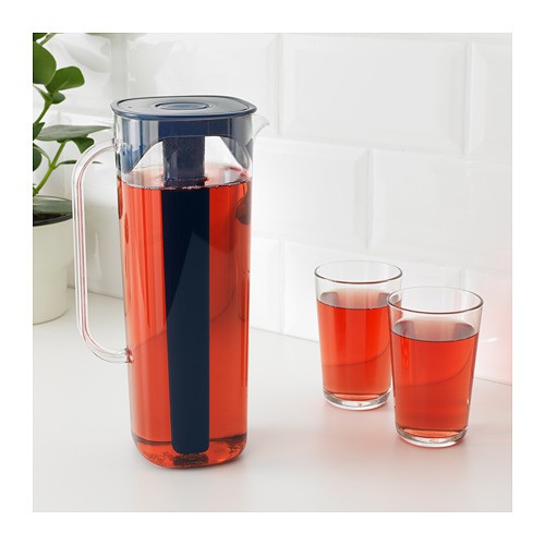 MOPPA Pitcher dengan penutup biru tua - merah cerah