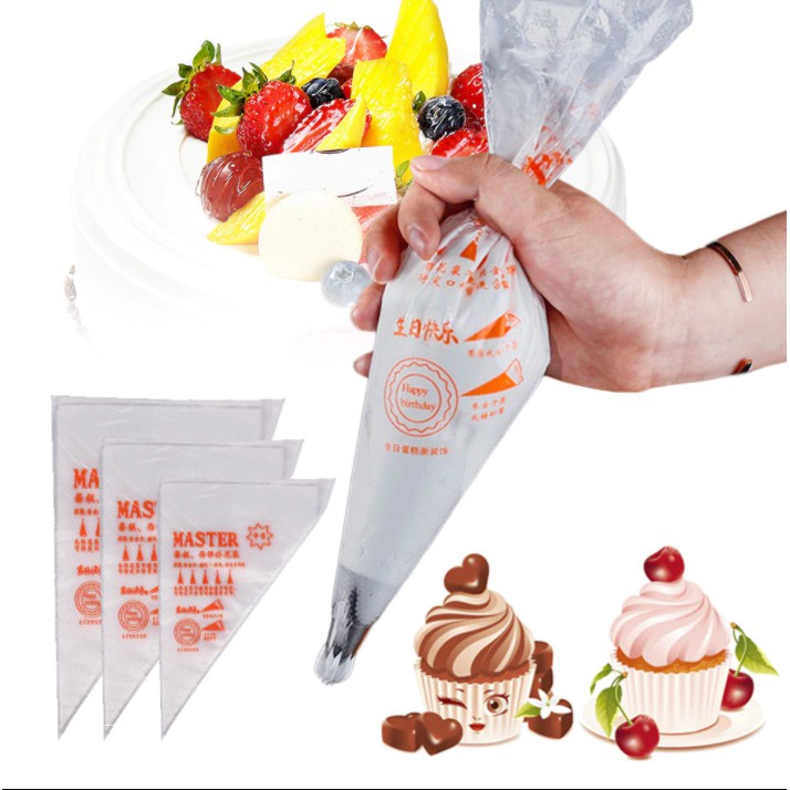 [DEASHOP] PLASTIK CREAM SEGITIGA PIPING BAG BUTTERCREAM WHIPCREAM / DISPOSABLE CAKE PASTRY ICING PIPING DECOR CAKE