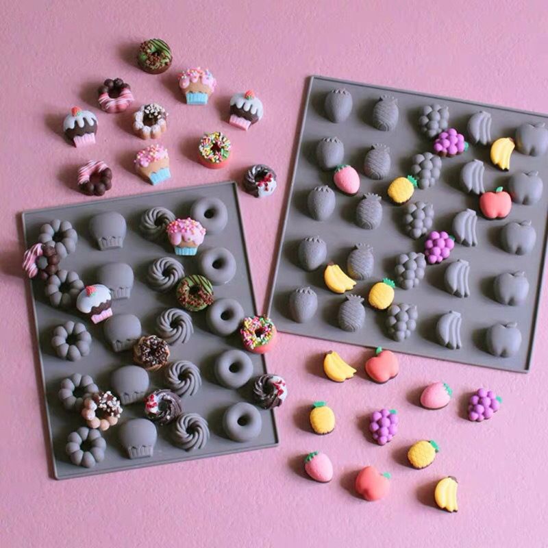 Siy 2pcs / Set Cetakan Fondant / Cokelat / Kue / Permen Bahan Silikon Desain Buah Handmade Untuk Dapur