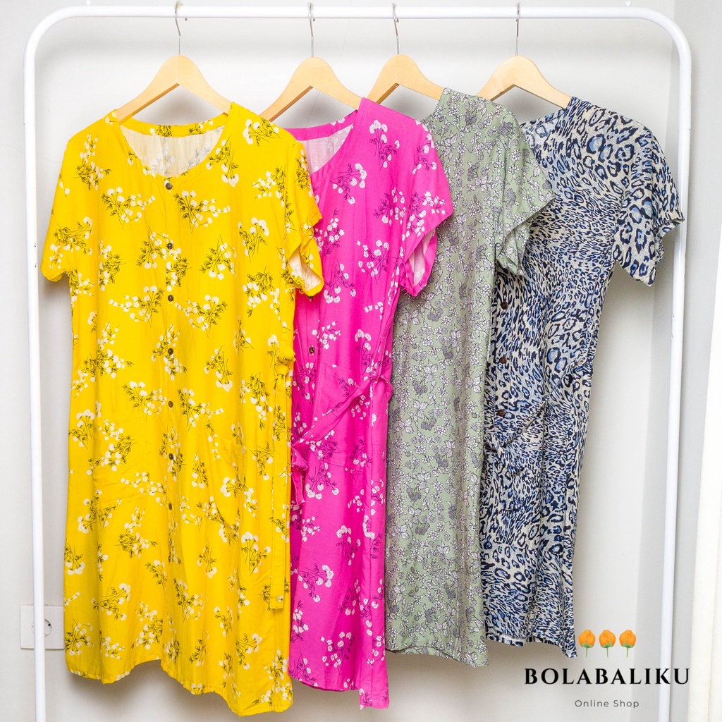 DASTER HOME DRESS FULL KANCING DEPAN MOTIF CANTIK (DASTER KANCING DEPAN BUSUI BUMIL)