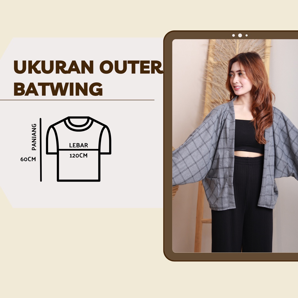 Baju Wanita | Baju Outer | Baju Flanel Batwing Wanita Premium Elzanteri