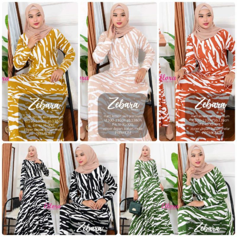 Gamis Lebaran Wanita motif Zebra ~Michi