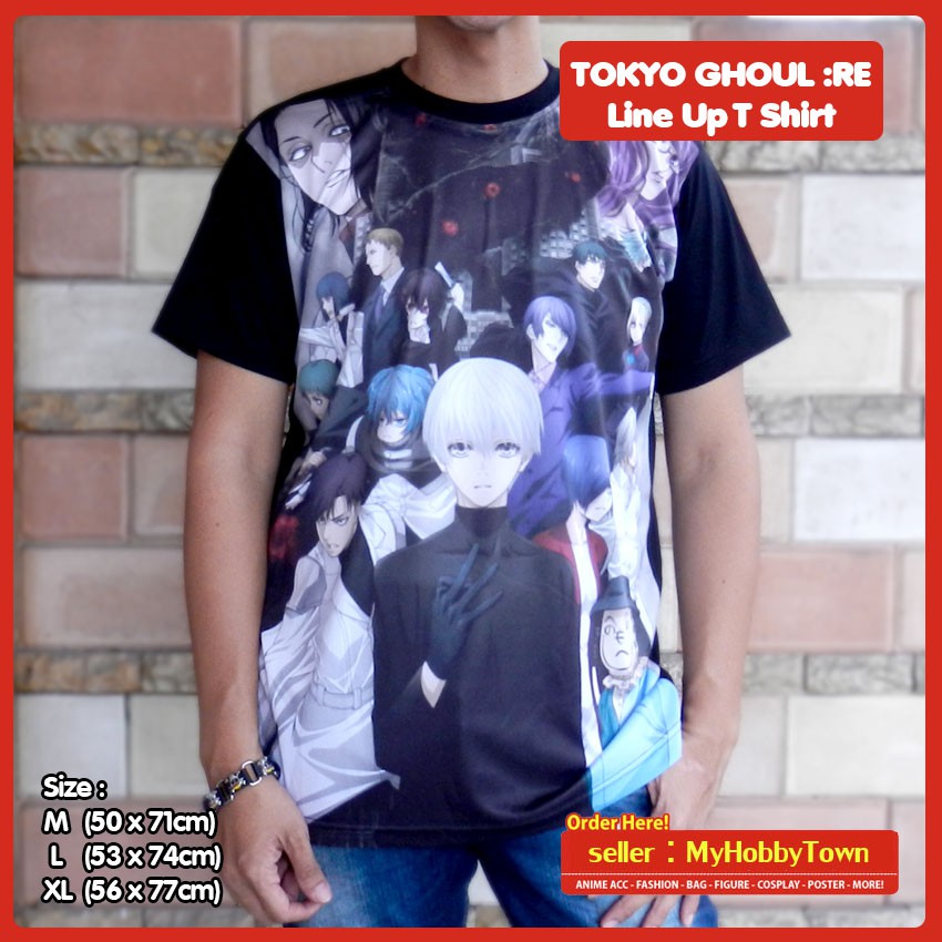 Kaos Anime Tokyo Ghoul Re Line Up Kaneki Ken Full Print