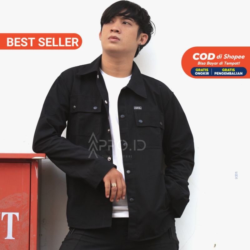 KEMEJA PRIA POLOS SEMI PARKA # KEMEJA PARKA # KEMEJA SEMI PARKA # JACKET PARKA PRIA # TRUCKER JAKET 