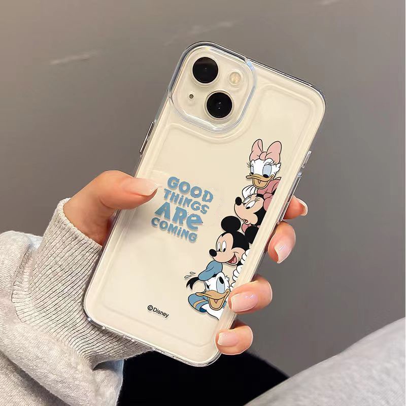 Soft Case Silikon TPU Transparan Motif Kartun Untuk IPhone 14 13 12 Pro Max 11 XS XR X 8 7 6S Plus