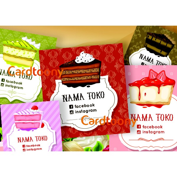  Sticker  stiker  label  nama toko kemasan produk makanan 