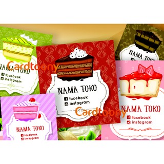 Sticker / stiker label nama toko kemasan produk makanan 