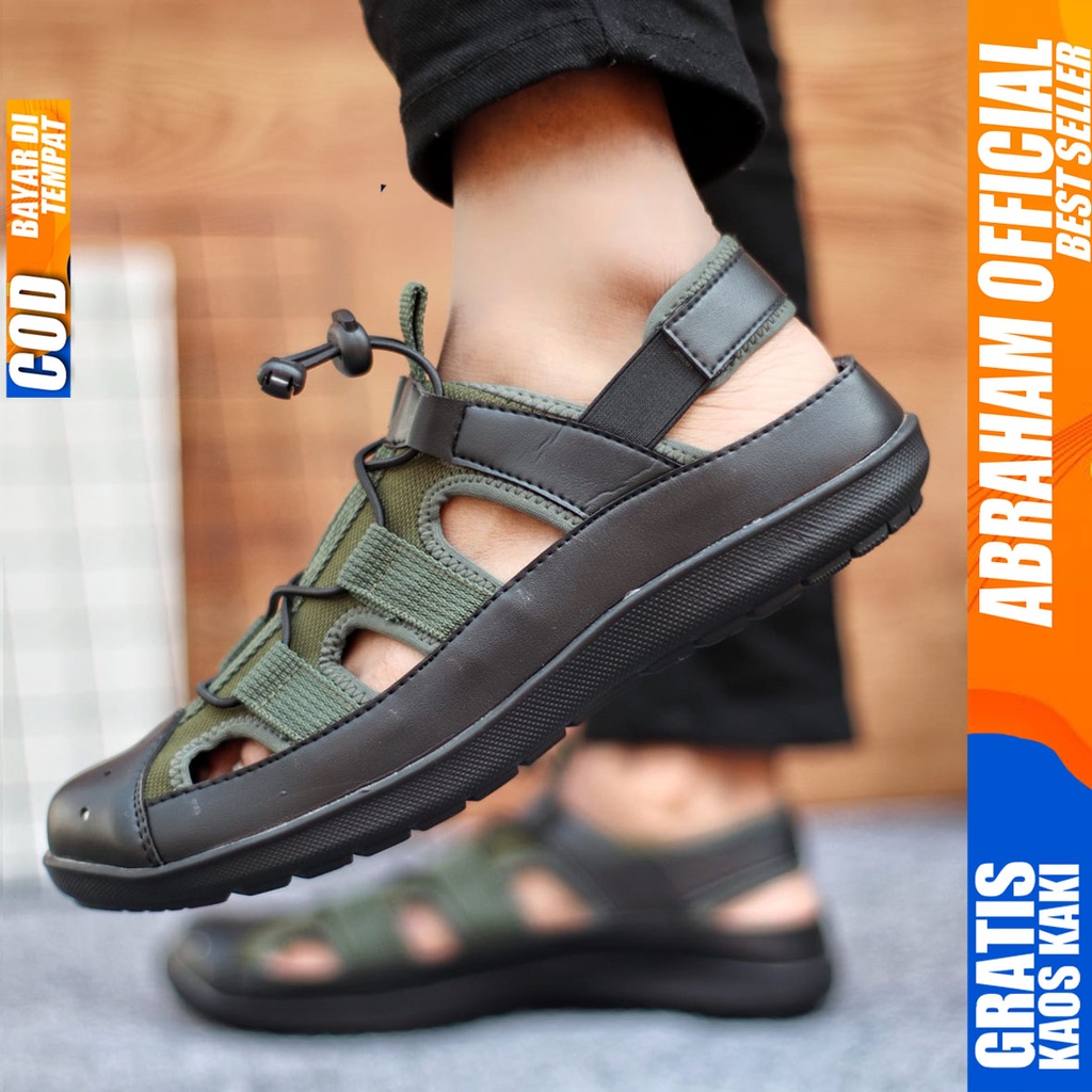 Sepatu Sendal Pria Casual Sepatu Slop Keren Kerja Outdoor Kulit PU Original LEXXA ABRAHAM