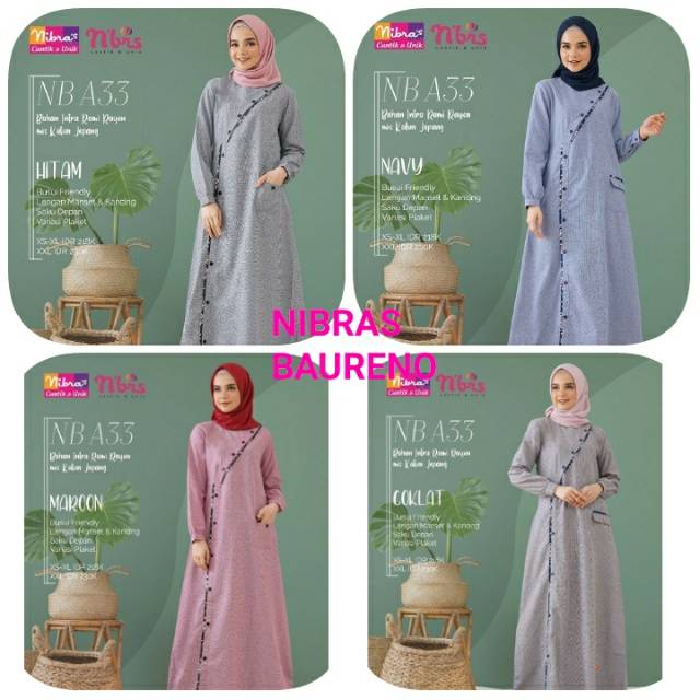 GAMIS NIBRAS NB A33/GAMIS CANTIK/GAMIS TERMURAH/GAMIS DEWASA/GAMIS TRAINDI