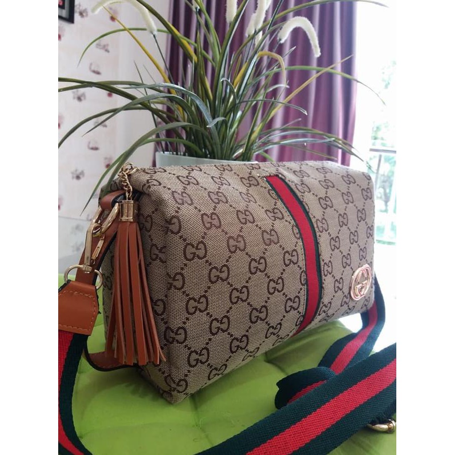 TERBARU TAS WANITA TASIMPORT GUCCI SLING GUCCI KANVAS TAS SELEMPANG Good Quality