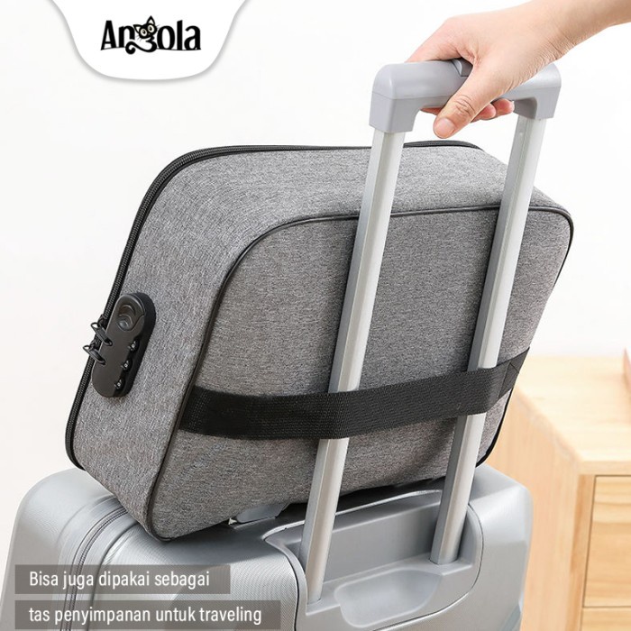 

File-Box- Tas Dokumen C06 Tempat Penyimpanan File Travel Bag Storage Box - Abu-Abu -Box-File.