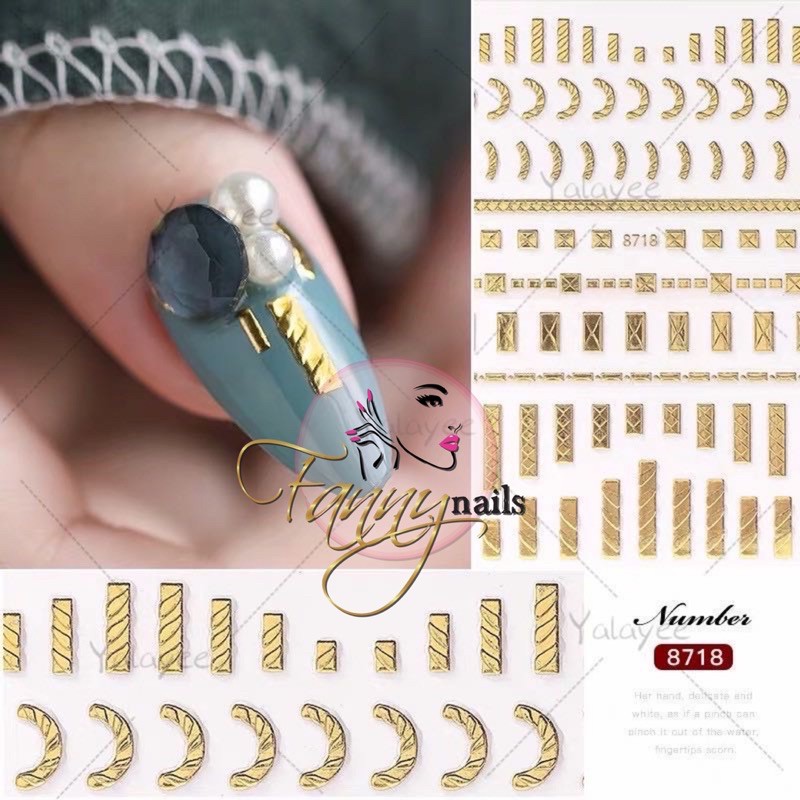 Sticker metal gold hardware / stiker acc gold nail art wheel metal gold