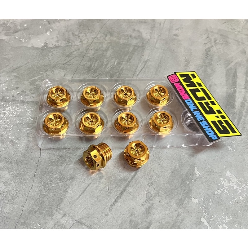 TUTUP OLI MESIN SUZUKI FU RIDER PROBOLT FLOWER HENG STAINLESS GOLD BLUE RAINBOW 2 TONE