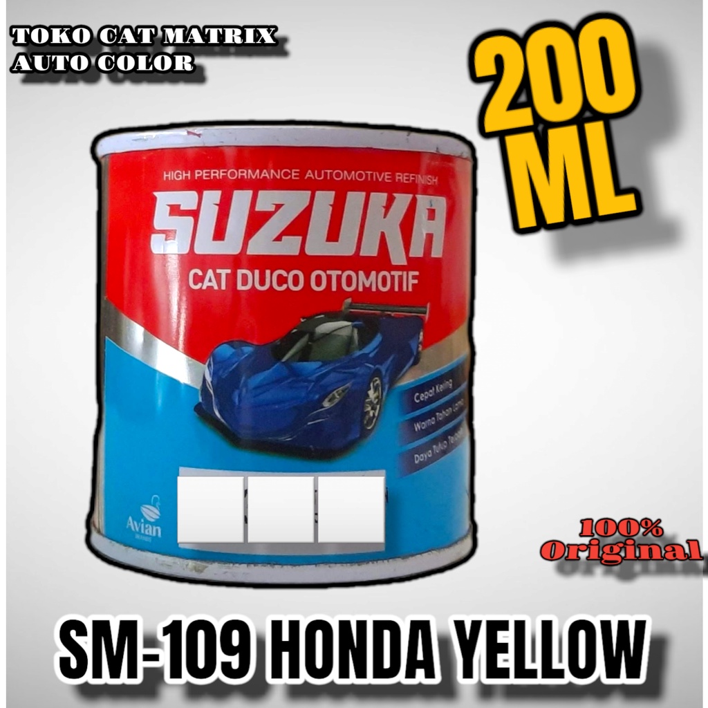 suzuka honda yellow ( SM-109 ) Solid Standar Metallic untuk Mobil, Motor, Kayu, Besi, 200ml ,Cat Dico