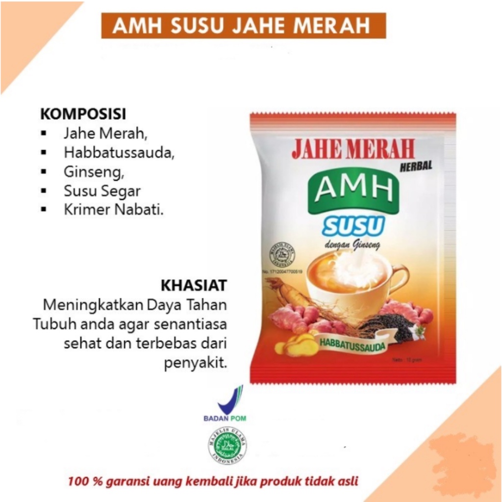 

AMH Jahe Merah Susu Ginseng Habbatusauda Kemasan Sachet