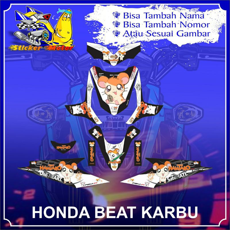 DECAL STICKER HONDA BEAT KARBU HAMTARO