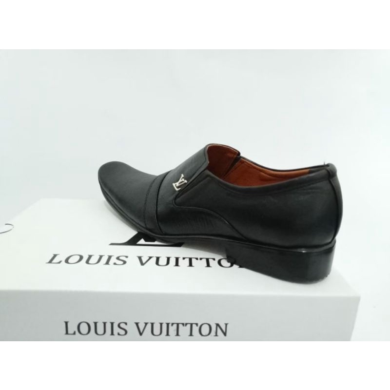 SALE! SEPATU PANTOFEL KULIT ASLI PRIA CASUAL - SEPATU KANTOR KASUAL - PANSUS HITAM LV ROME