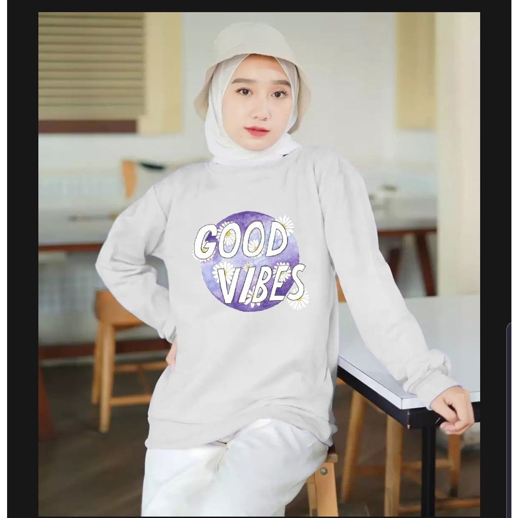 MYSTIQUE.ID-BAJU KAOS GOOD VIBES T-SHIRT LUCU DAN AESTHETIC