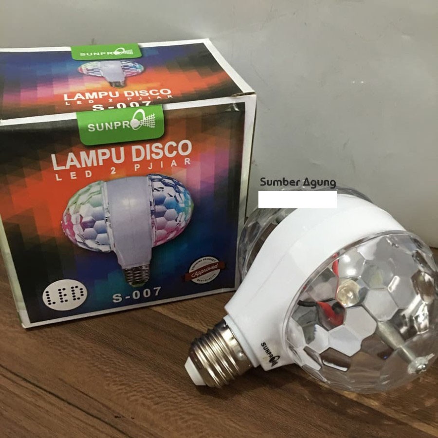 Lampu Disco Hias Hiasan Dobel Sunpro S007 LED 2 Pijar Terang Cantik