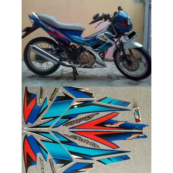 STIKER STRIPING SATRIA FU 2007 biru