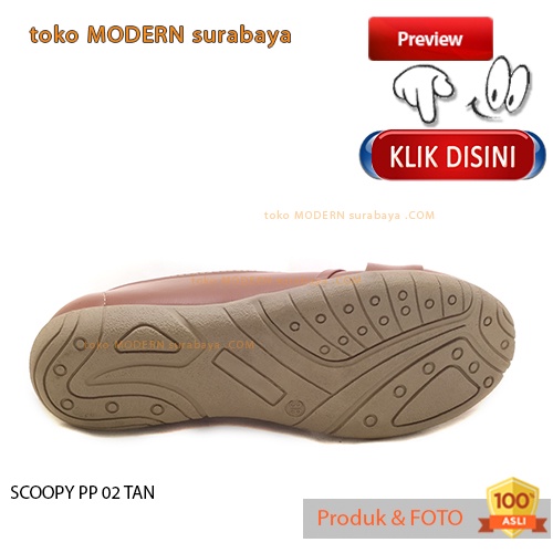 Sepatu wanita casual kerja sekolah slip on flat SCOOPY PP 02 TAN