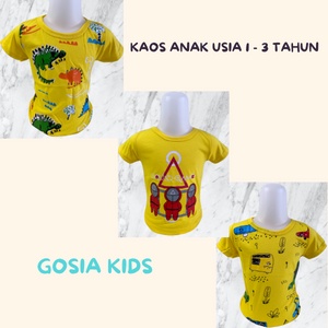 GOSIA KIDS | kaos anak perempuan kaos anak laki laki | kaos anak motif truk oleng mini car baju atasan anak anak unisex usia 6 bulan - 3 tahun