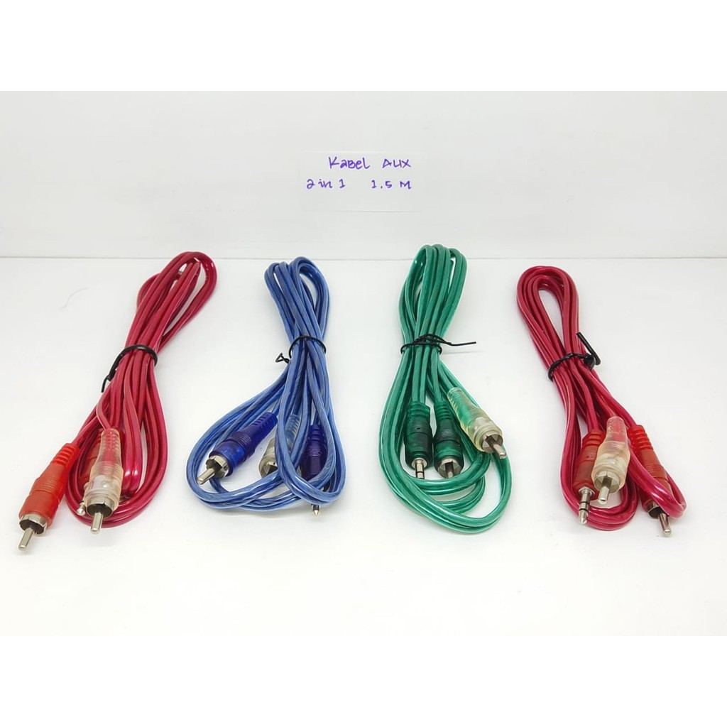 Kabel AUX 2 Line 1.5m Stereo Audio Auxiliary Cable 2 in 1 Male to Male Jack3.5mm