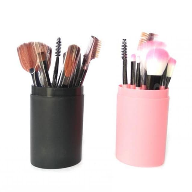 make up brush 12 set in tube/ kuas rias make up 12 set