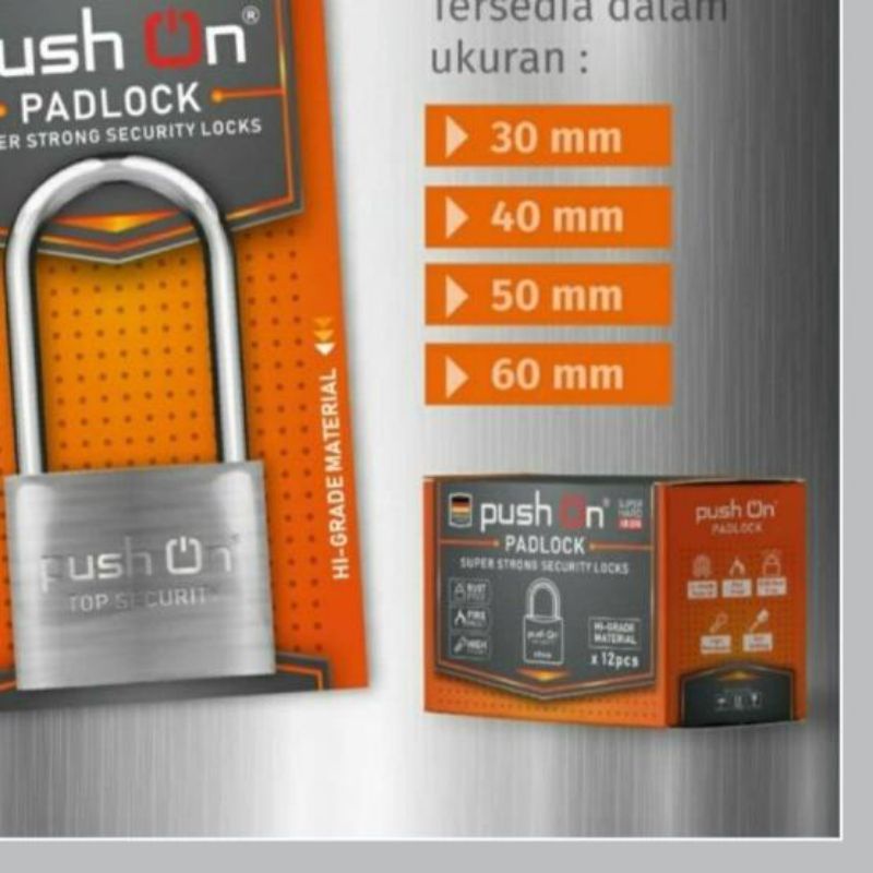 PUSH ON Padlock / gembok Pushon / gembok Pagar / kunci gembok pintu