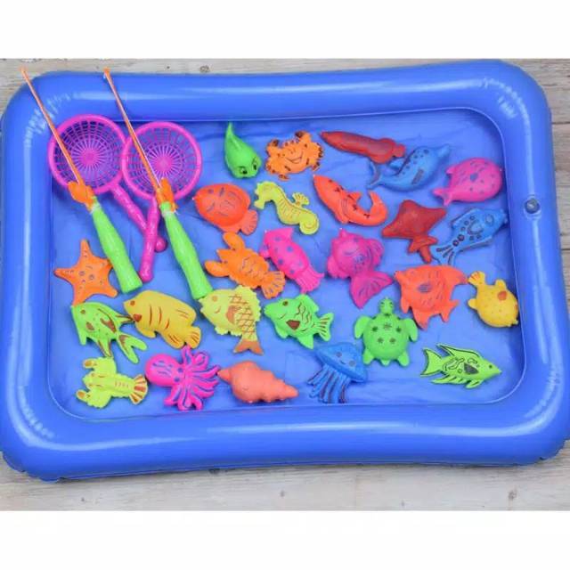 SPECIAL PRICE!!! Mainan Pancing Ikan Magnet 32 pcs/set + Kolam (56-71.5K)