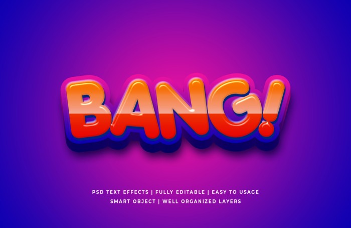 Cartoon Colorful 3d Text Style Effect Mockup - Photoshop