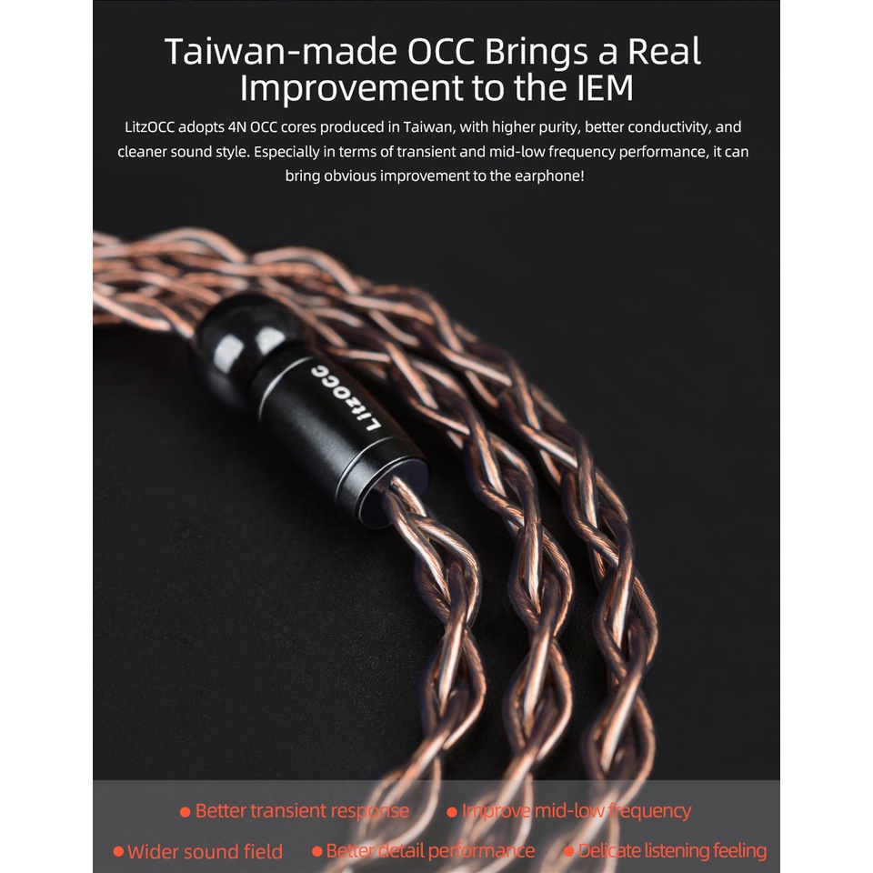 NICEHCK LitzOCC 4N Litz OCC Copper Earphone Cable 3.5mm/2.5mm/4.4mm MMCX/NX7/QDC/0.78 2Pin For CIEM ZAX ASX ASF BA8 VX V90s MK3