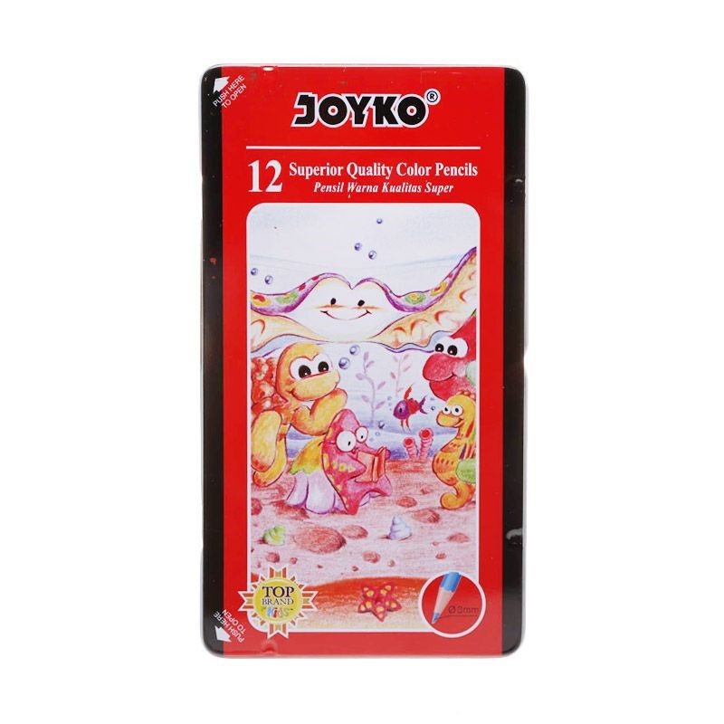 

Pensil Warna Joyko [CP-12TC] / Alat Tulis Gambar Pencil Colour [12 pcs] Box Kaleng