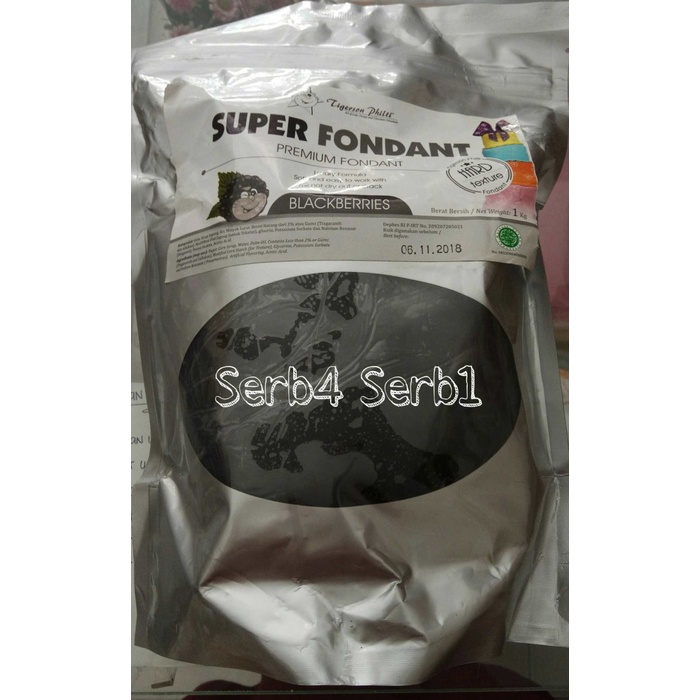 

Super Fondant / Fondan Premium warna Hitam merk Tigerson