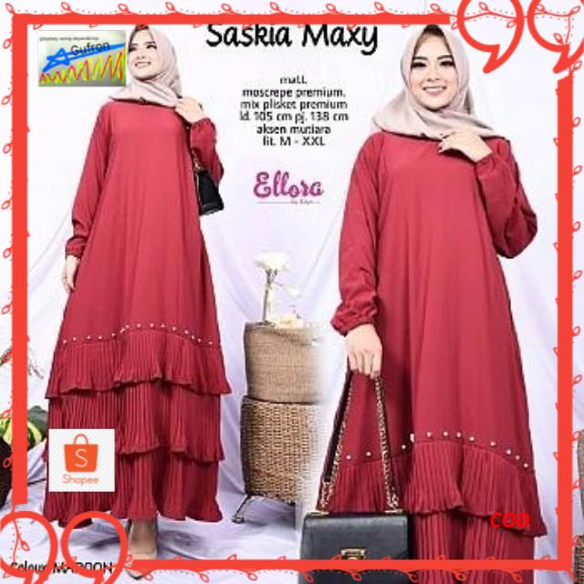 maxi dress dres kameela inaya marzeta salsabila spassy uwais hijab hamida saskia grab gojek bisa
