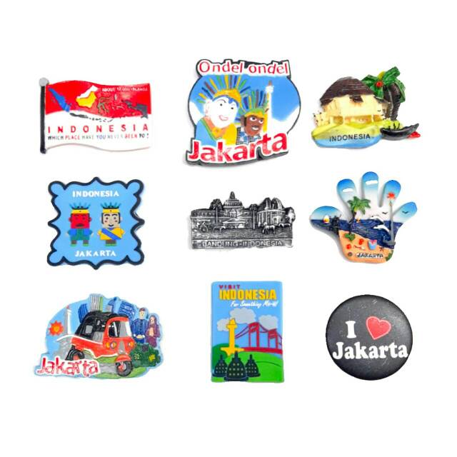 Souvenir magnet kulkas indonesia bandung jakarta bali